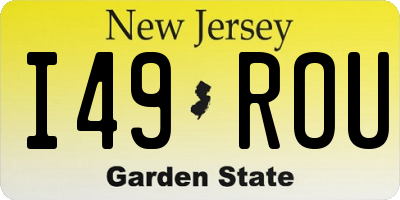 NJ license plate I49ROU