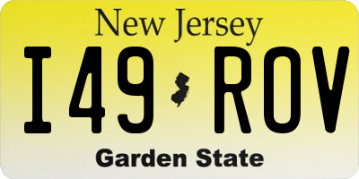 NJ license plate I49ROV