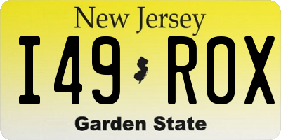 NJ license plate I49ROX