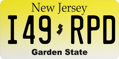 NJ license plate I49RPD