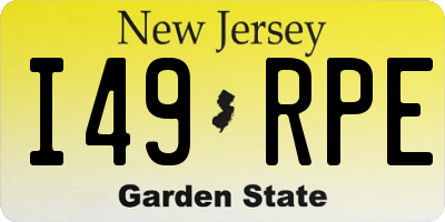 NJ license plate I49RPE