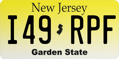 NJ license plate I49RPF