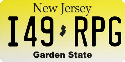 NJ license plate I49RPG