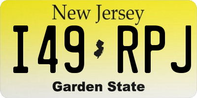 NJ license plate I49RPJ