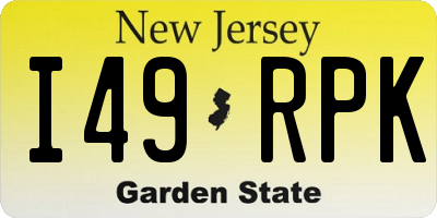NJ license plate I49RPK
