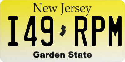 NJ license plate I49RPM