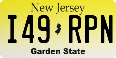 NJ license plate I49RPN