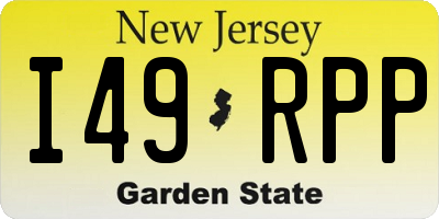 NJ license plate I49RPP
