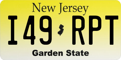 NJ license plate I49RPT