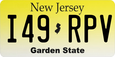 NJ license plate I49RPV