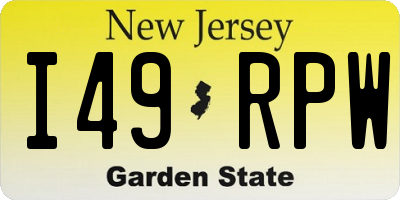 NJ license plate I49RPW