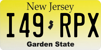 NJ license plate I49RPX
