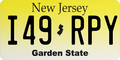 NJ license plate I49RPY