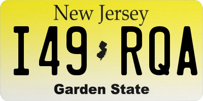 NJ license plate I49RQA