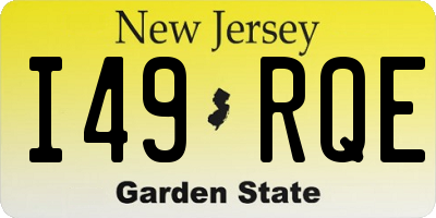 NJ license plate I49RQE