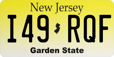 NJ license plate I49RQF