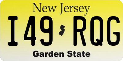 NJ license plate I49RQG