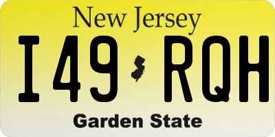 NJ license plate I49RQH