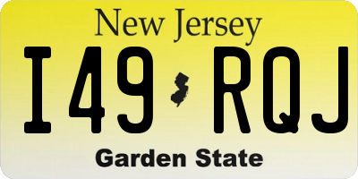 NJ license plate I49RQJ
