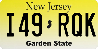 NJ license plate I49RQK