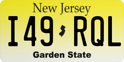 NJ license plate I49RQL