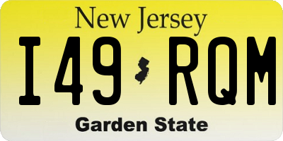 NJ license plate I49RQM