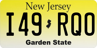 NJ license plate I49RQO