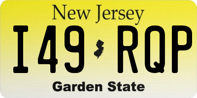NJ license plate I49RQP