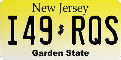 NJ license plate I49RQS
