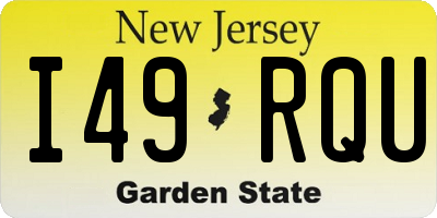 NJ license plate I49RQU