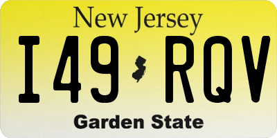 NJ license plate I49RQV