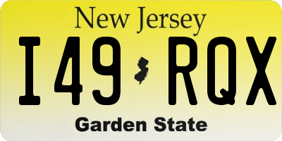 NJ license plate I49RQX