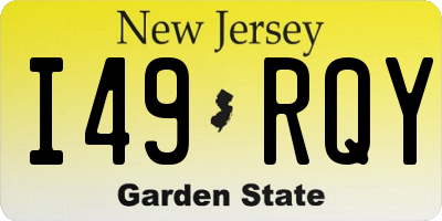 NJ license plate I49RQY