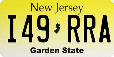 NJ license plate I49RRA