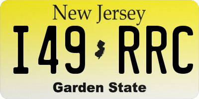 NJ license plate I49RRC