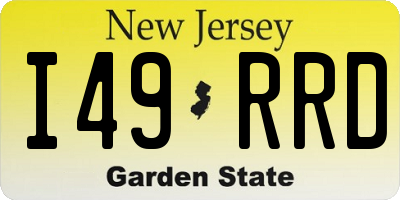 NJ license plate I49RRD