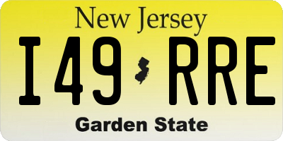 NJ license plate I49RRE