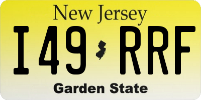 NJ license plate I49RRF