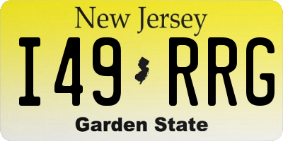 NJ license plate I49RRG