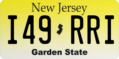 NJ license plate I49RRI