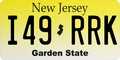 NJ license plate I49RRK
