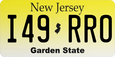 NJ license plate I49RRO