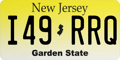 NJ license plate I49RRQ