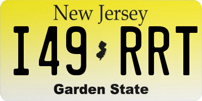 NJ license plate I49RRT