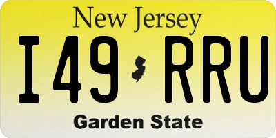 NJ license plate I49RRU