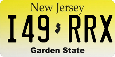 NJ license plate I49RRX