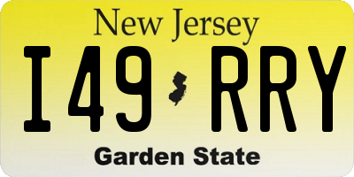 NJ license plate I49RRY