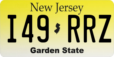 NJ license plate I49RRZ