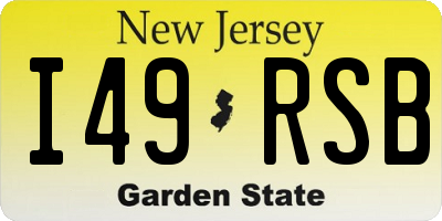 NJ license plate I49RSB