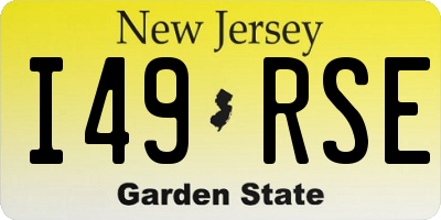 NJ license plate I49RSE